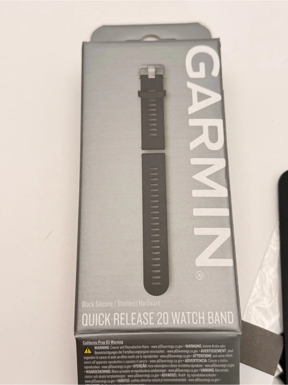 Garmin Quick Release Bands 22 mm Silicone‎ Black with Slate Hardware